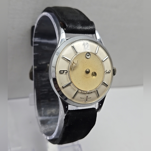 Mens Vintage Polaris Mystery Dial 1960s Manual Wind Watch Runs Read Description - Picture 3 of 16